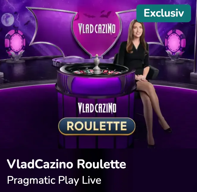 VladCazino branded gothic live roulette table by Pragmatic Play